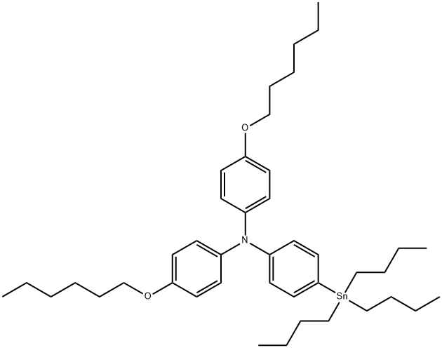 4-(hexyloxy)-N-(4-(hexyloxy)phenyl)-N-(4-(tributylstannyl)phenyl)aniline Structure