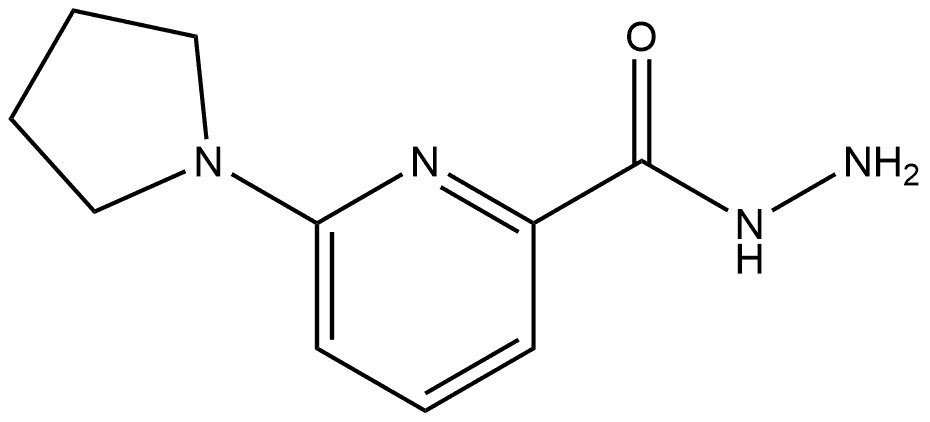 6-(1-Pyrrolidinyl)-2-pyridinecarboxylic acid hydrazide Structure