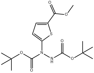 1,2-Hydrazinedicarboxylic acid, 1-[5-(methoxycarbonyl)-2-thienyl]-, 1,2-bis(1,1-dimethylethyl) ester 구조식 이미지