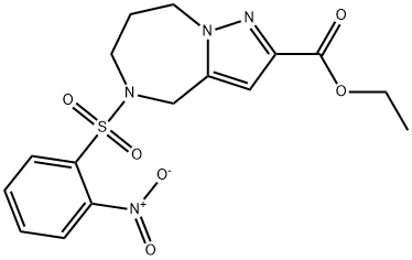 4H-Pyrazolo[1,5-a][1,4]diazepine-2-carboxylic acid, 5,6,7,8-tetrahydro-5-[(2-nitrophenyl)sulfonyl]-, ethyl ester 구조식 이미지