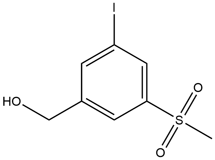 3-Iodo-5-(methylsulfonyl)benzenemethanol Structure