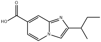 Imidazo[1,2-a]pyridine-7-carboxylic acid, 2-(1-methylpropyl)- Structure