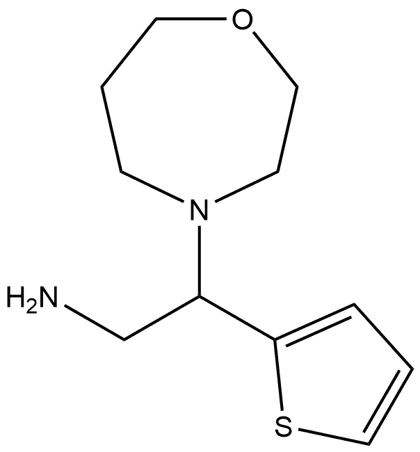 1,4-Oxazepine-4(5H)-ethanamine, tetrahydro-β-2-thienyl- Structure