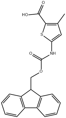 2-Thiophenecarboxylic acid, 5-[[(9H-fluoren-9-ylmethoxy)carbonyl]amino]-3-methyl- Structure