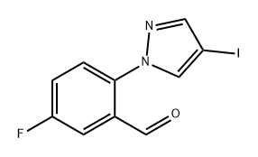 Benzaldehyde, 5-fluoro-2-(4-iodo-1H-pyrazol-1-yl)- Structure