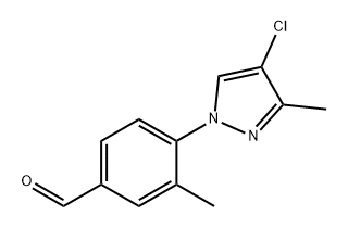 Benzaldehyde, 4-(4-chloro-3-methyl-1H-pyrazol-1-yl)-3-methyl- Structure