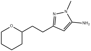 1H-Pyrazol-5-amine, 1-methyl-3-[2-(tetrahydro-2H-pyran-2-yl)ethyl]- Structure