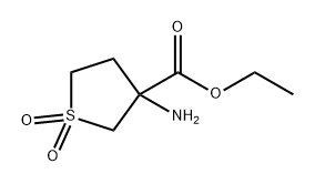 3-Thiophenecarboxylic acid, 3-aminotetrahydro-, ethyl ester, 1,1-dioxide 구조식 이미지