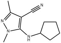 1H-Pyrazole-4-carbonitrile, 5-(cyclopentylamino)-1,3-dimethyl- Structure