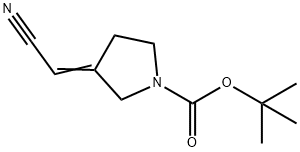 1-Pyrrolidinecarboxylic acid, 3-(cyanomethylene)-, 1,1-dimethylethyl ester Structure