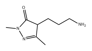 3H-Pyrazol-3-one, 4-(3-aminopropyl)-2,4-dihydro-2,5-dimethyl- 구조식 이미지