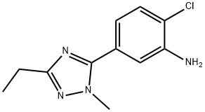 Benzenamine, 2-chloro-5-(3-ethyl-1-methyl-1H-1,2,4-triazol-5-yl)- Structure