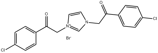 1H-Imidazolium, 1,3-bis[2-(4-chlorophenyl)-2-oxoethyl]-, bromide (1:1) Structure