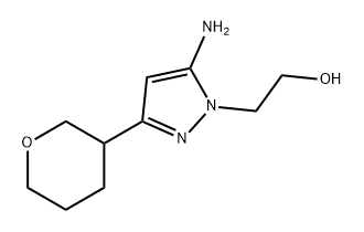 1H-Pyrazole-1-ethanol, 5-amino-3-(tetrahydro-2H-pyran-3-yl)- 구조식 이미지