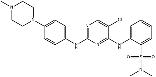 Benzenesulfonamide, 2-[[5-chloro-2-[[4-(4-methyl-1-piperazinyl)phenyl]amino]-4-pyrimidinyl]amino]-N,N-dimethyl- Structure