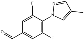 Benzaldehyde, 3,5-difluoro-4-(4-methyl-1H-pyrazol-1-yl)- Structure