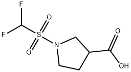 1-difluoromethanesulfonylpyrrolidine-3-carboxyli
c acid Structure