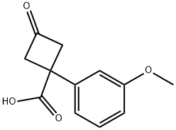 Cyclobutanecarboxylic acid, 1-(3-methoxyphenyl)-3-oxo- Structure