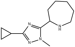 1H-Azepine, 2-(3-cyclopropyl-1-methyl-1H-1,2,4-triazol-5-yl)hexahydro- Structure