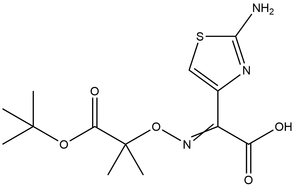 4-Thiazoleacetic acid, 2-amino-α-[[2-(1,1-dimethylethoxy)-1,1-dimethyl-2-oxoethoxy]imino]- Structure