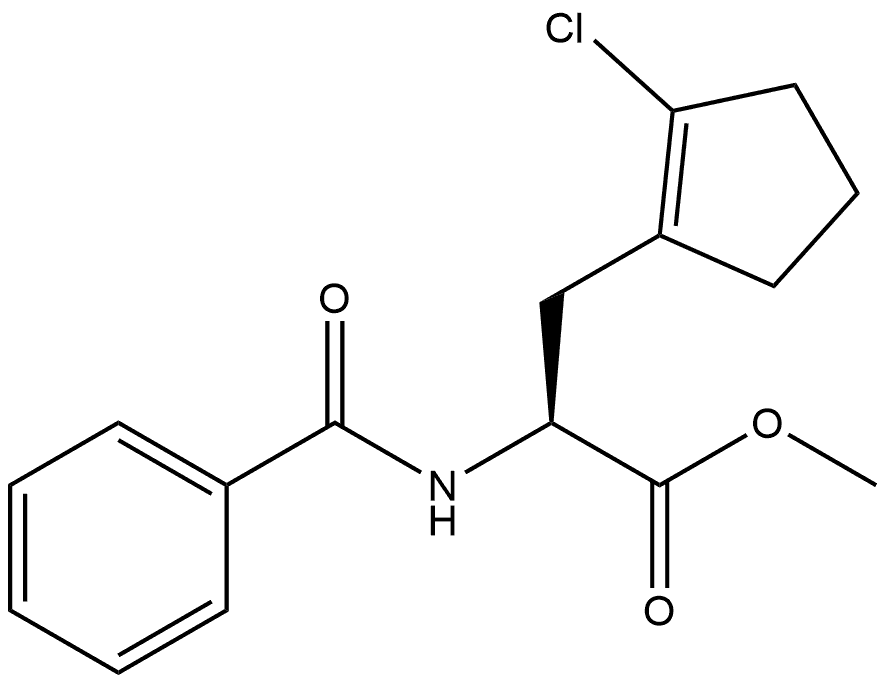 1-Cyclopentene-1-propanoic acid, α-(benzoylamino)-2-chloro-, methyl ester, (αS)- Structure