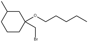 Cyclohexane, 1-(bromomethyl)-3-methyl-1-(pentyloxy)- Structure