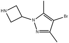 1H-Pyrazole, 1-(3-azetidinyl)-4-bromo-3,5-dimethyl- Structure