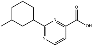 4-Pyrimidinecarboxylic acid, 2-(3-methylcyclohexyl)- Structure