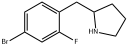 Pyrrolidine, 2-[(4-bromo-2-fluorophenyl)methyl]- Structure