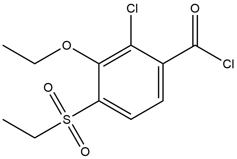 2-Chloro-3-ethoxy-4-(ethylsulfonyl)benzoyl chloride Structure