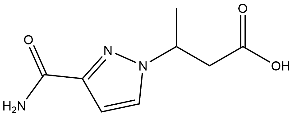 3-[3-(aminocarbonyl)-1H-pyrazol-1-yl]butanoic acid Structure