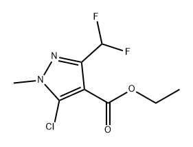 1H-Pyrazole-4-carboxylic acid, 5-chloro-3-(difluoromethyl)-1-methyl-, ethyl ester 구조식 이미지