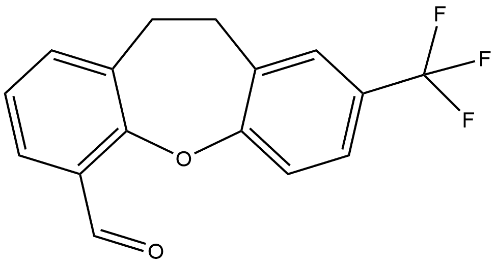 10,11-Dihydro-8-(trifluoromethyl)dibenz[b,f]oxepin-4-carboxaldehyde 구조식 이미지