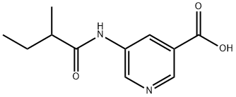 3-Pyridinecarboxylic acid, 5-[(2-methyl-1-oxobutyl)amino]- Structure