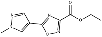 1,2,4-Oxadiazole-3-carboxylic acid, 5-(1-methyl-1H-pyrazol-4-yl)-, ethyl ester Structure