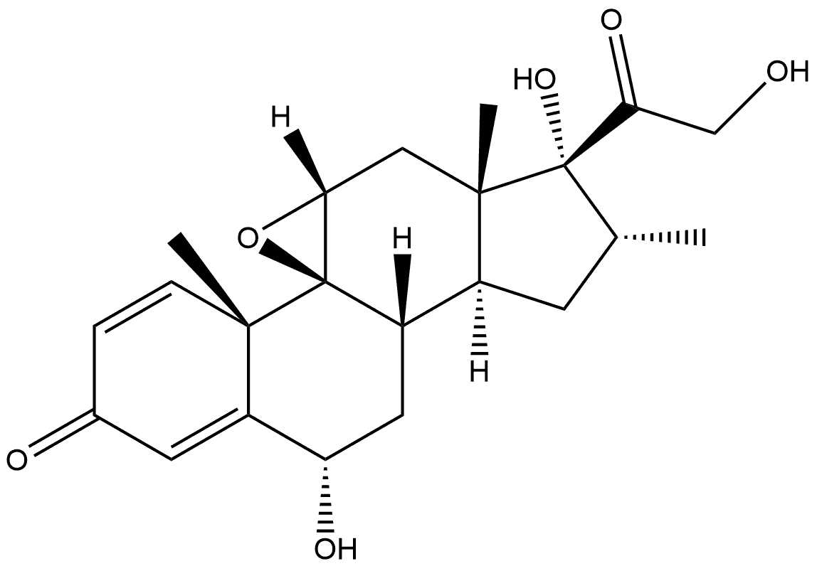 Pregna-1,4-diene-3,20-dione, 9,11-epoxy-6,17,21-trihydroxy-16-methyl-, (6α,9β,11β,16α)- (9CI) Structure