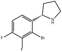 (S)-2-(2-bromo-3,4-difluorophenyl)pyrrolidine 구조식 이미지