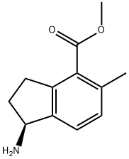 1H-Indene-4-carboxylic acid, 1-amino-2,3-dihydro-5-methyl-, methyl ester, (1S)- 구조식 이미지