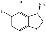 3-Benzofuranamine, 5-bromo-4-chloro-2,3-dihydro-, (3S)- Structure