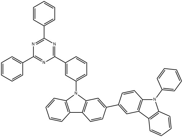 2,3'-Bi-9H-carbazole, 9-[3-(4,6-diphenyl-1,3,5-triazin-2-yl)phenyl]-9'-phenyl- Structure