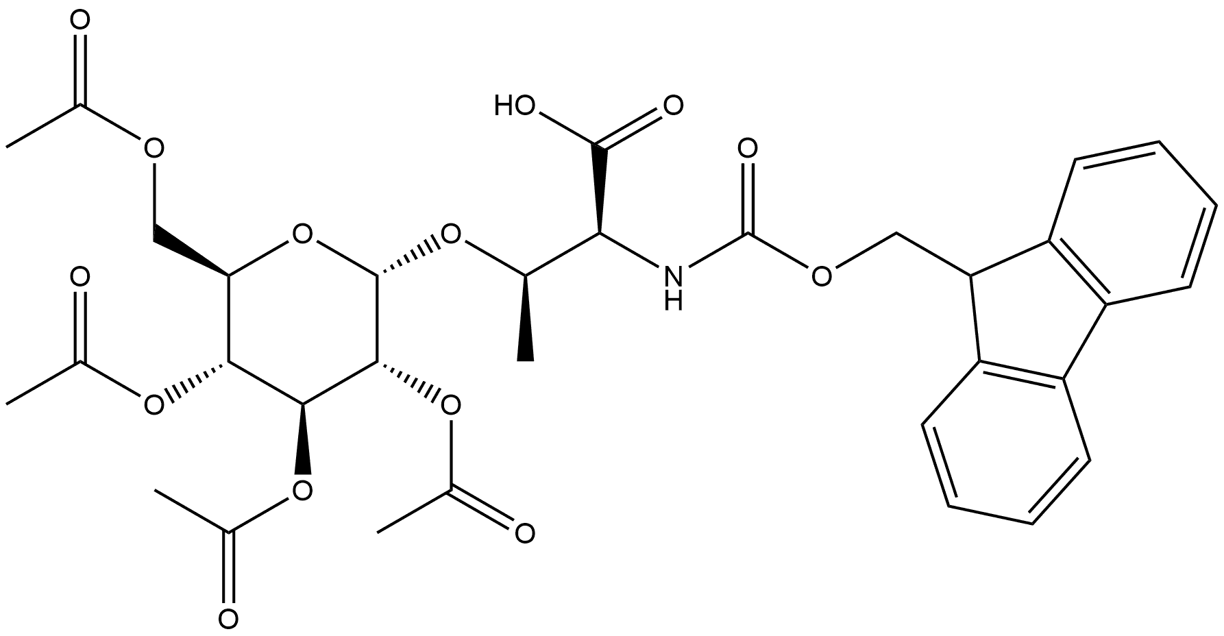 Fmoc-L-Thr(α-D-Glc(Ac)4)-OH 구조식 이미지