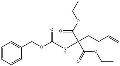 Propanedioic acid, 2-(3-buten-1-yl)-2-[[(phenylmethoxy)carbonyl]amino]-, 1,3-diethyl ester Structure