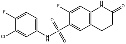 6-Quinolinesulfonamide, N-(3-chloro-4-fluorophenyl)-7-fluoro-1,2,3,4-tetrahydro-2-oxo- Structure