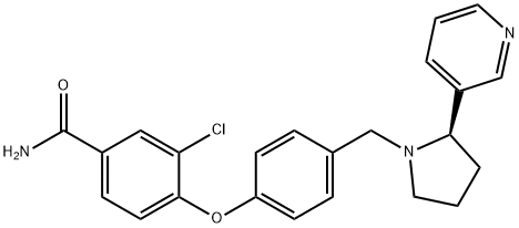 Benzamide, 3-chloro-4-[4-[[(2R)-2-(3-pyridinyl)-1-pyrrolidinyl]methyl]phenoxy]- Structure