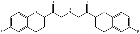 Ethanone, 2,2'-iminobis[1-(6-fluoro-3,4-dihydro-2H-1-benzopyran-2-yl)- Structure