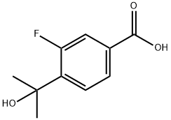 Benzoic acid, 3-fluoro-4-(1-hydroxy-1-methylethyl)- Structure