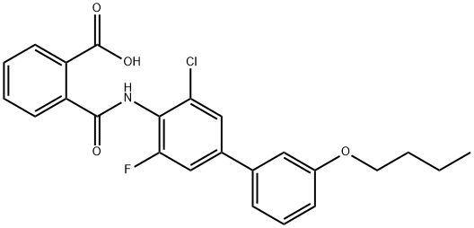 Benzoic acid, 2-[[(3'-butoxy-3-chloro-5-fluoro[1,1'-biphenyl]-4-yl)amino]carbonyl]- Structure