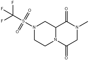 2H-Pyrazino[1,2-a]pyrazine-1,4(3H,6H)-dione, tetrahydro-2-methyl-8-[(trifluoromethyl)sulfonyl]- 구조식 이미지