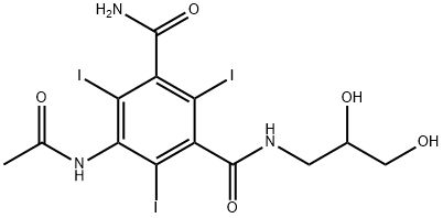 1,3-Benzenedicarboxamide, 5-(acetylamino)-N1-(2,3-dihydroxypropyl)-2,4,6-triiodo- Structure