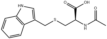 (R)-3-(((1H-Indol-3-yl)methyl)thio)-2-acetamidopropanoic acid Structure